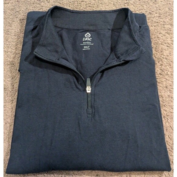 TASC Bamboo Performance 1/4 Zip Blue Pullover Men's Big & Tall 3XLT - Picture 1 of 8